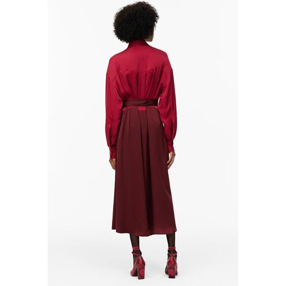 ZARA LIMITED EDITION!!! Color Block Midi Dress with Tie NWT - Picture 9 of 16